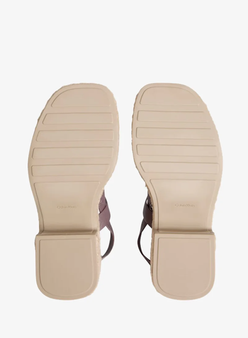Calvin Klein Peppercorn Beta - Leather Espadrille Heeled Sandals for Women | Best Price UAE